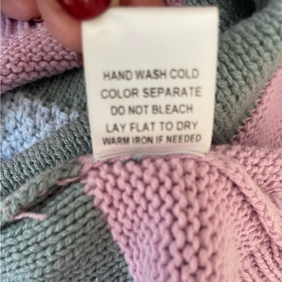 Le Lis Striped Colorblock Sweater Vest Crew Neck Cropped Boxy Cotton Blend Sz XS - Picture 7 of 9